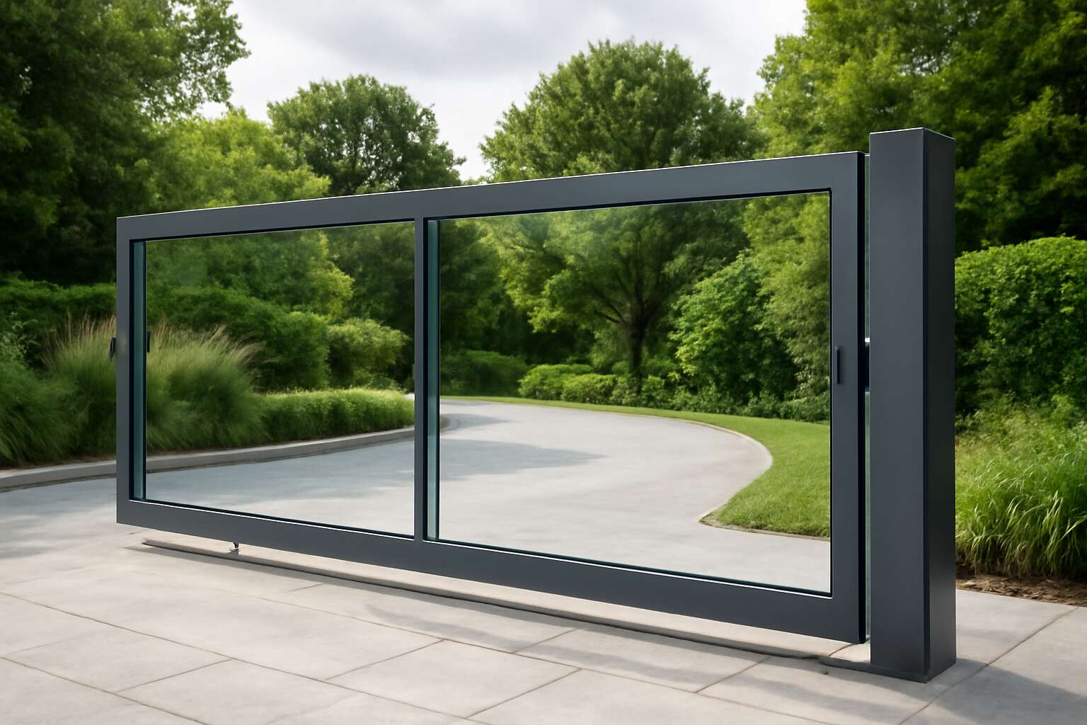 sliding gate glass