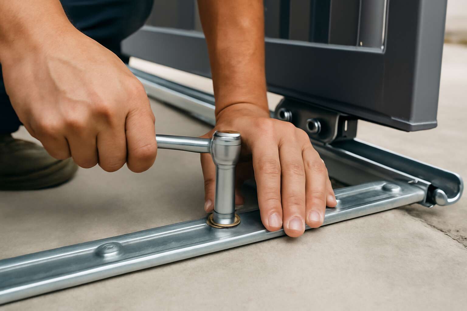 sliding gate track installation