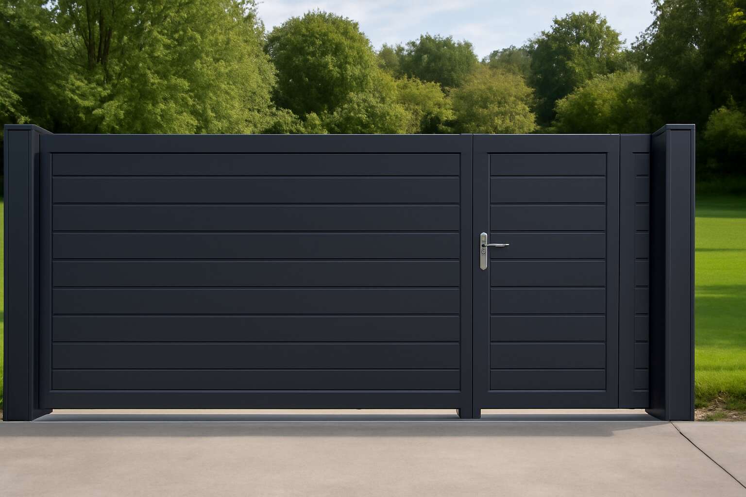 sliding gate with small door