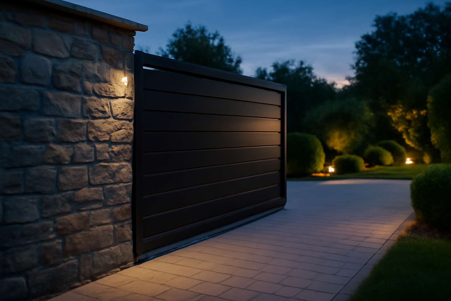 sliding gate outside wall