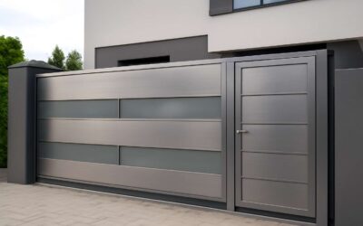 Discover the sliding gate with integrated door for seamless, stylish entry.