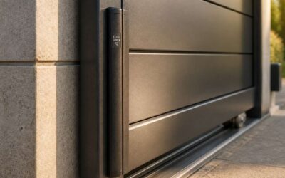 Sliding gate edge sensor stops gates before they hit obstacles.