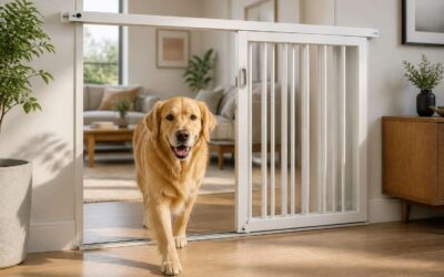 Sliding gates for dogs keep pets safely contained with easy access.